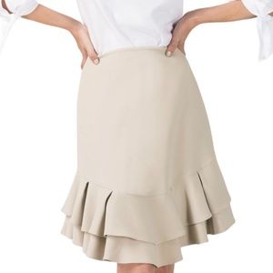 Closet Beige Ruffle Mini Skirt